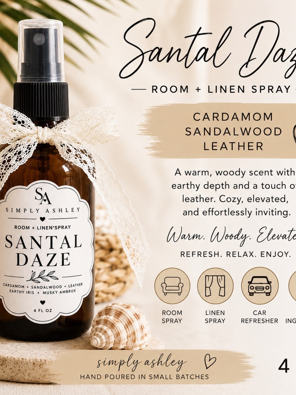 Santal Daze Room & Linen Spray — Amber Brown